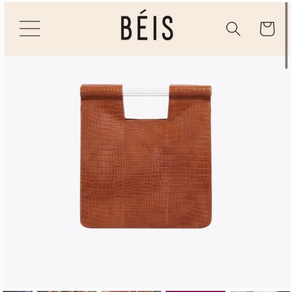 BEIS The Crossbody in Cognac Croc. Bag